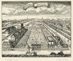 Решетка Летнего сада (часть 1) - Летний сад с невской оградой на гравюре 1716 года