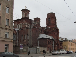 Покровская церковь на Боровой улице - Вид с Боровой улицы (со стороны Обводного канала)
